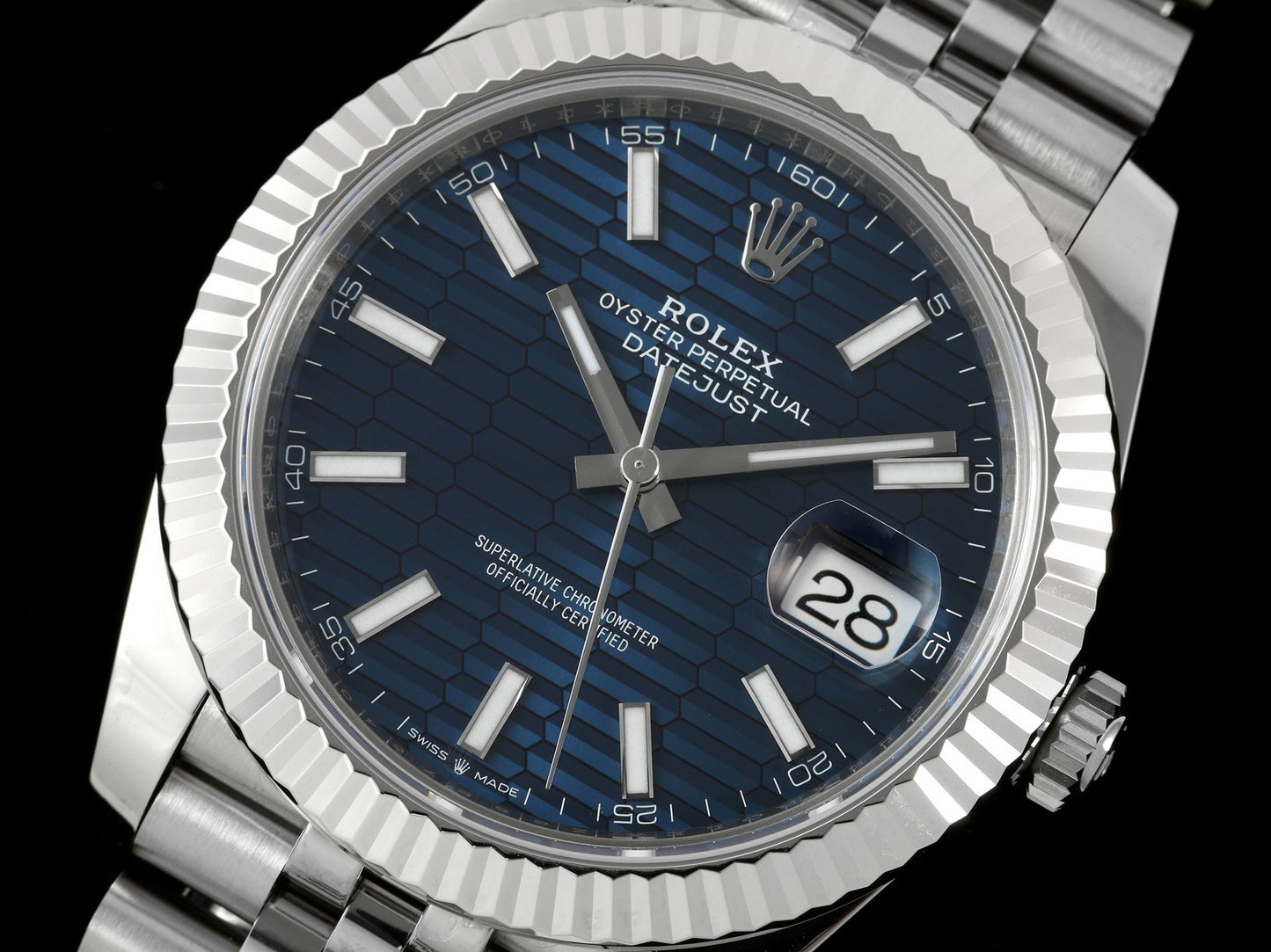 DateJust 41 126334 Clean Plus 1:1 Best Edition 904L Steel Blue Stick Dial on Jubilee Bracelet DD3235