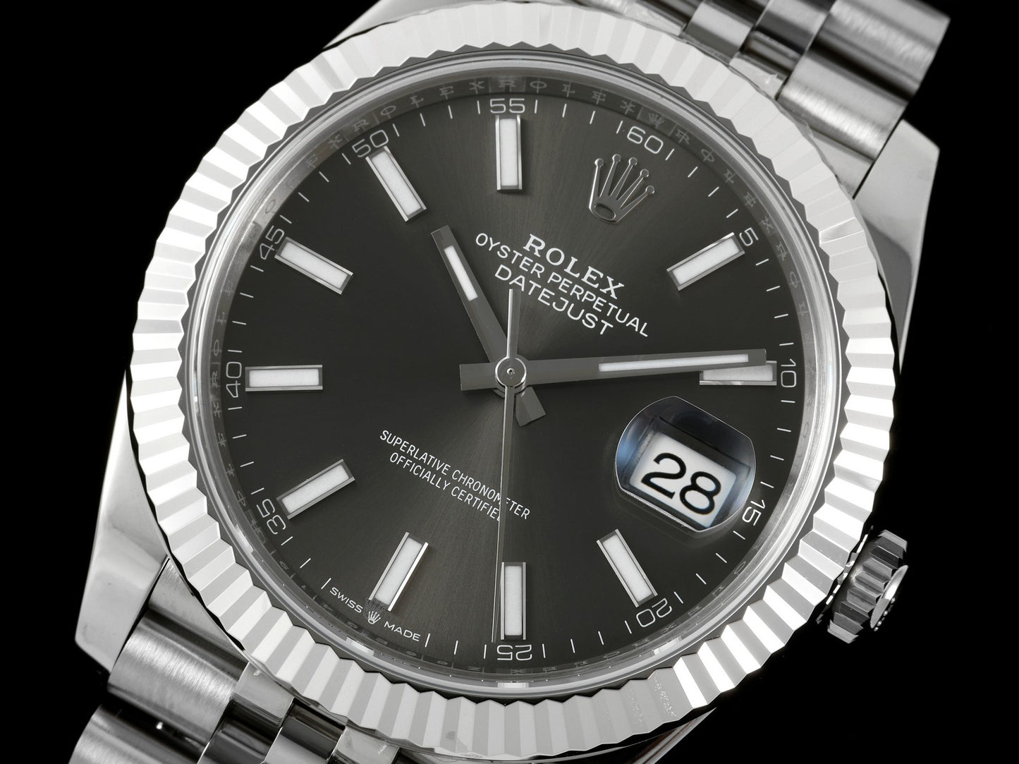 DateJust 41 126334 Clean Plus 1:1 Best Edition 904L Steel Gray Stick Dial on Jubilee Bracelet DD3235