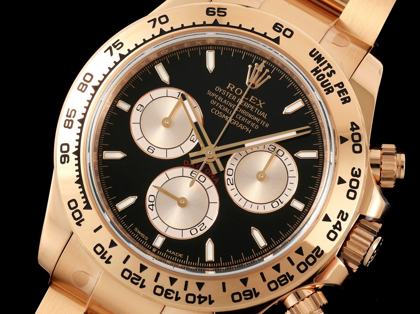 Daytona 126505 VSF 1:1 Best Edition 904L Steel Black/RG Dial on RG Braclet VS4131 V2 (Weighted)