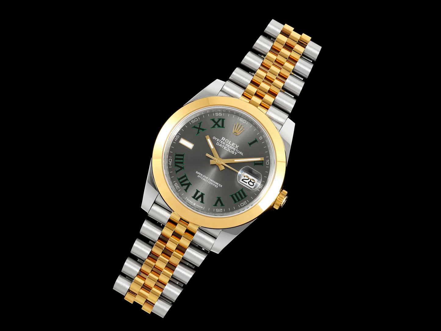 DateJust 41 126333 QF 1:1 Best Edition 904L Steel Gray Dial Green Roman on Jubilee Bracelet QF3235 (149g)