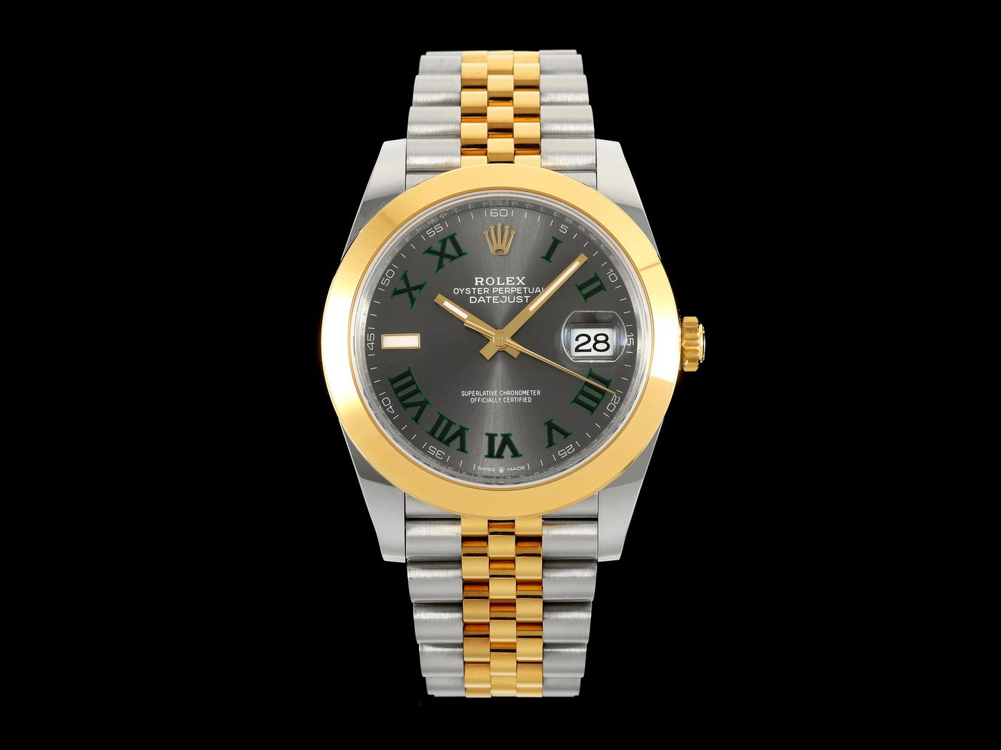 DateJust 41 126333 QF 1:1 Best Edition 904L Steel Gray Dial Green Roman on Jubilee Bracelet QF3235 (149g)