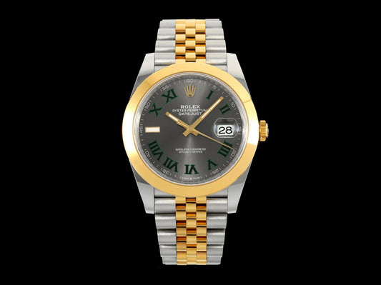 DateJust 41 126333 QF 1:1 Best Edition 904L Steel Gray Dial Green Roman on Jubilee Bracelet QF3235 (149g)