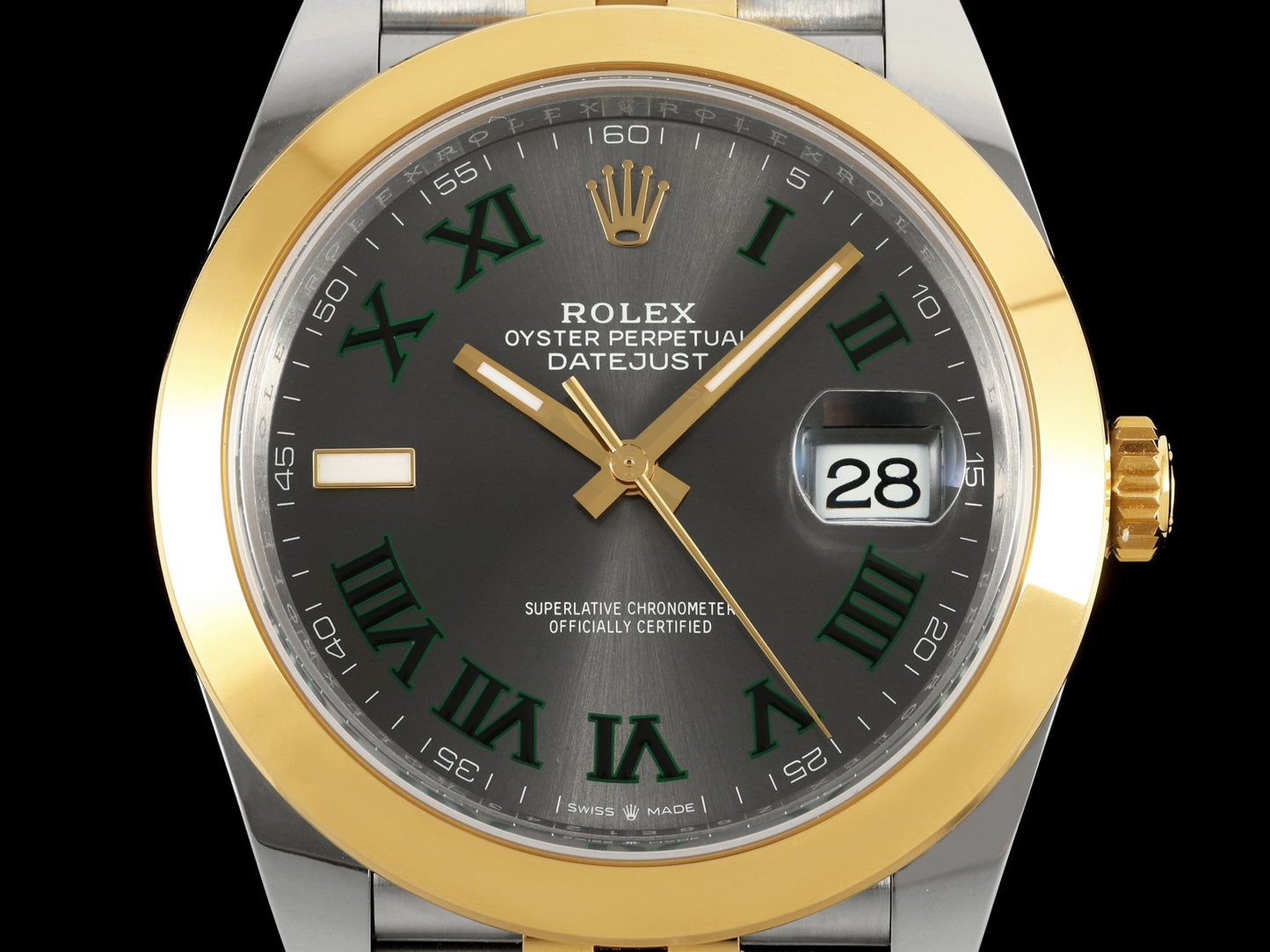 DateJust 41 126333 QF 1:1 Best Edition 904L Steel Gray Dial Green Roman on Jubilee Bracelet QF3235 (149g)