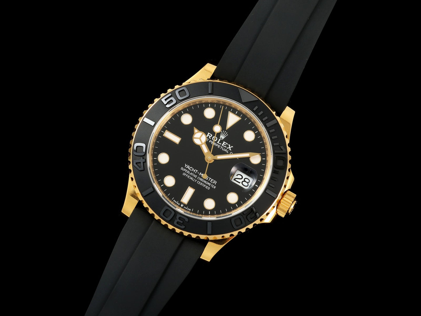 Yacht-Master 42mm 226658 YG RSF 1:1 Best Edition Black Dial on Oysterflex Strap A3235