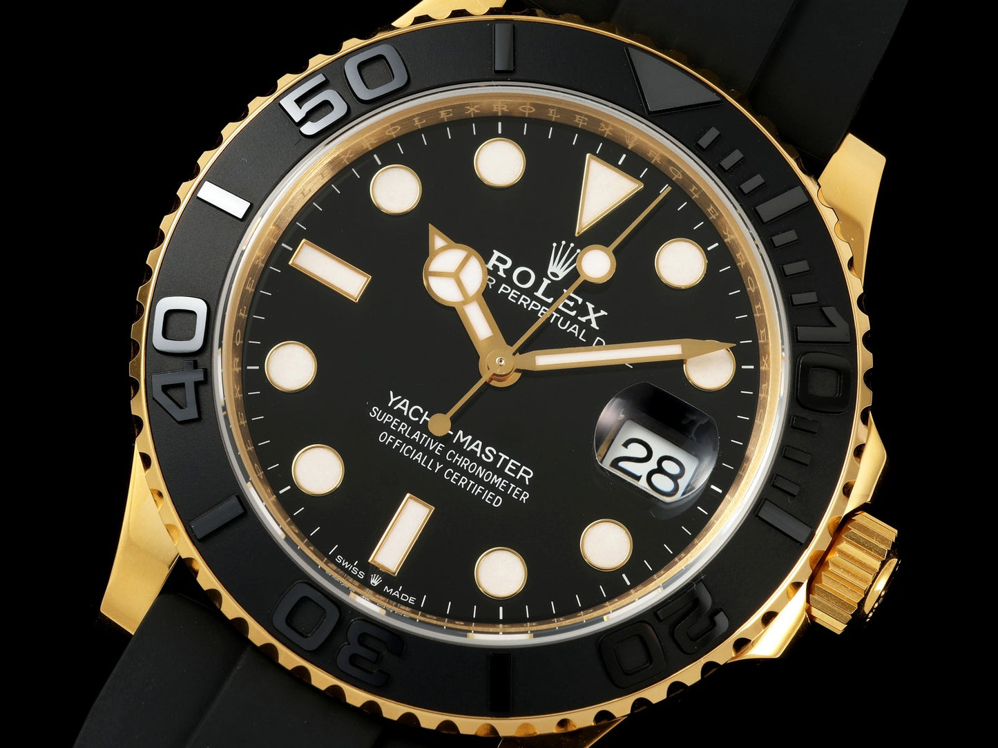 Yacht-Master 42mm 226658 YG RSF 1:1 Best Edition Black Dial on Oysterflex Strap A3235