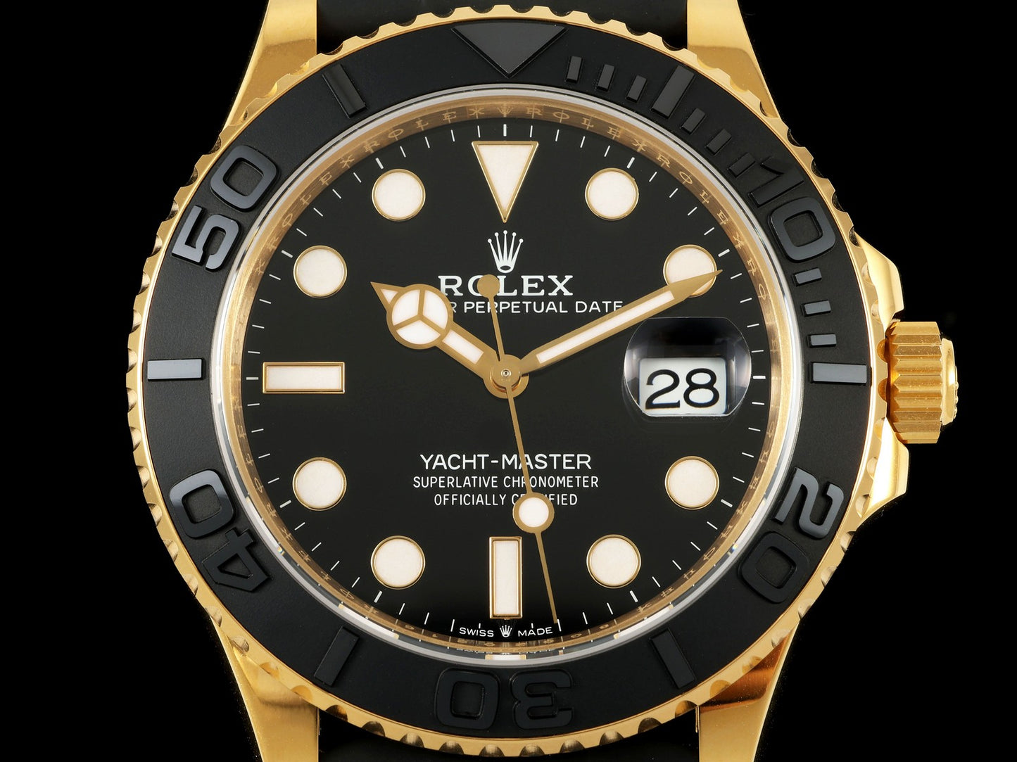 Yacht-Master 42mm 226658 YG RSF 1:1 Best Edition Black Dial on Oysterflex Strap A3235