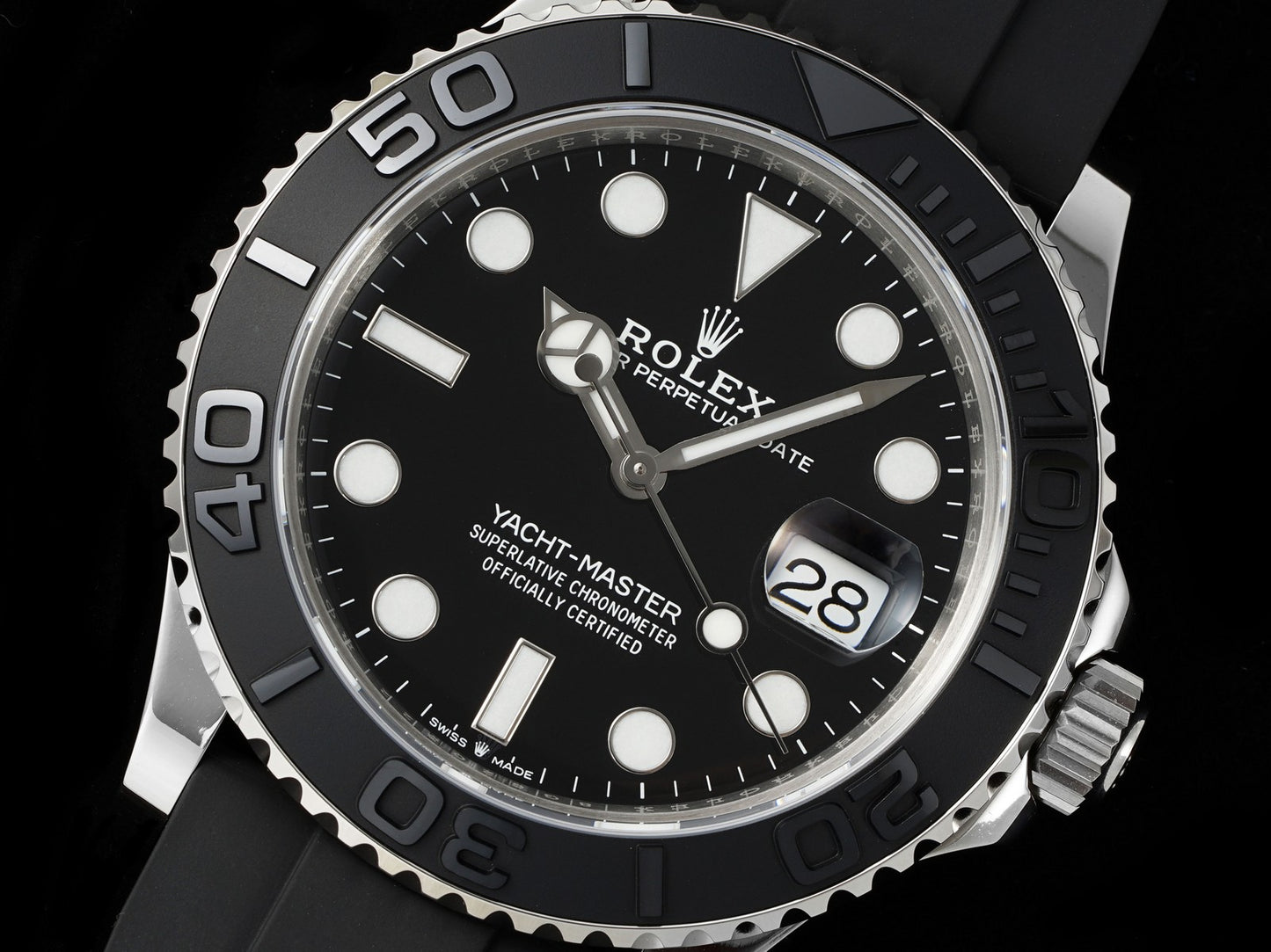 Yacht-Master 42mm 226659 SS RSF 1:1 Best Edition Black Dial on Oysterflex Strap A3235