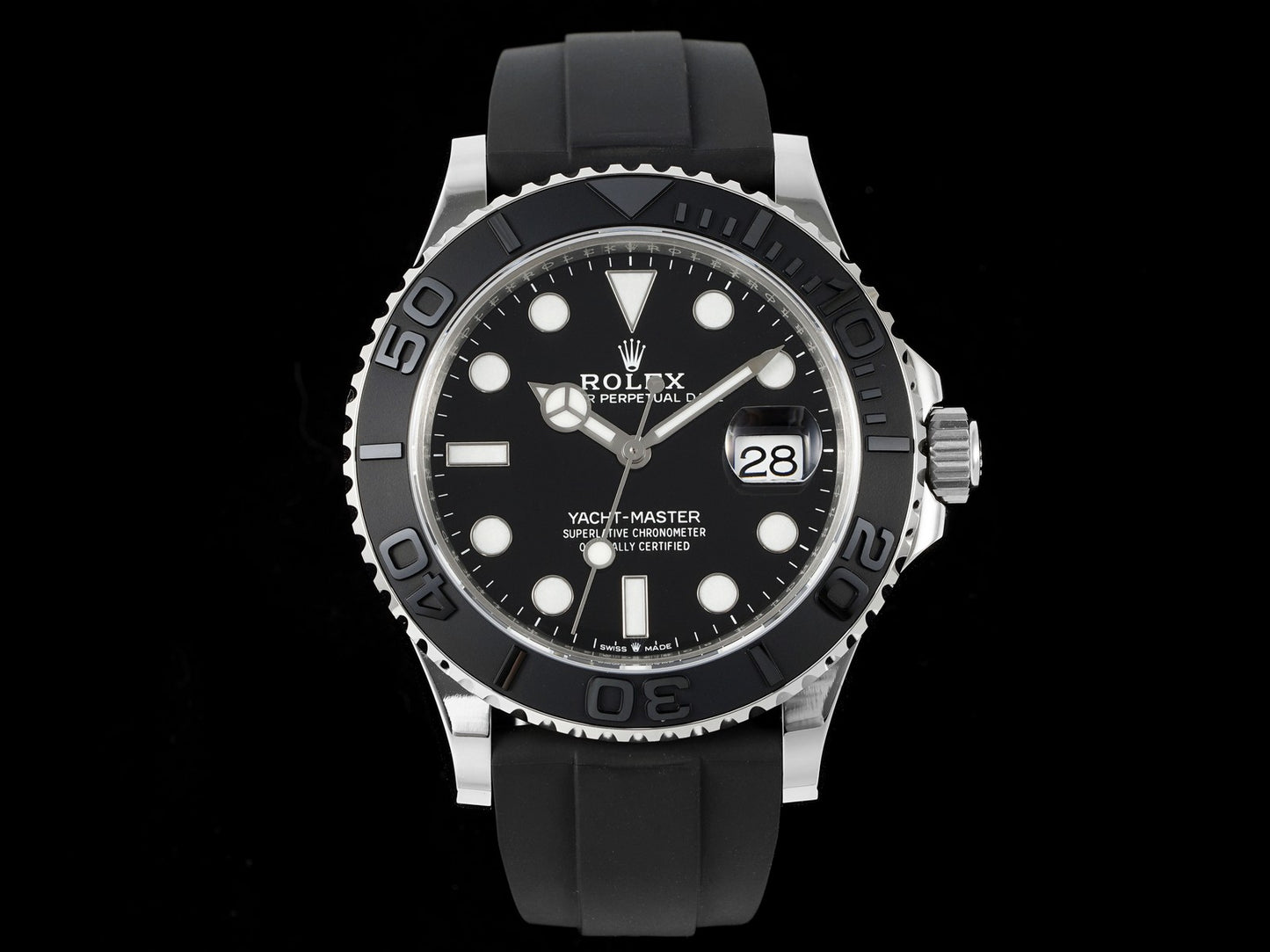 Yacht-Master 42mm 226659 SS RSF 1:1 Best Edition Black Dial on Oysterflex Strap A3235